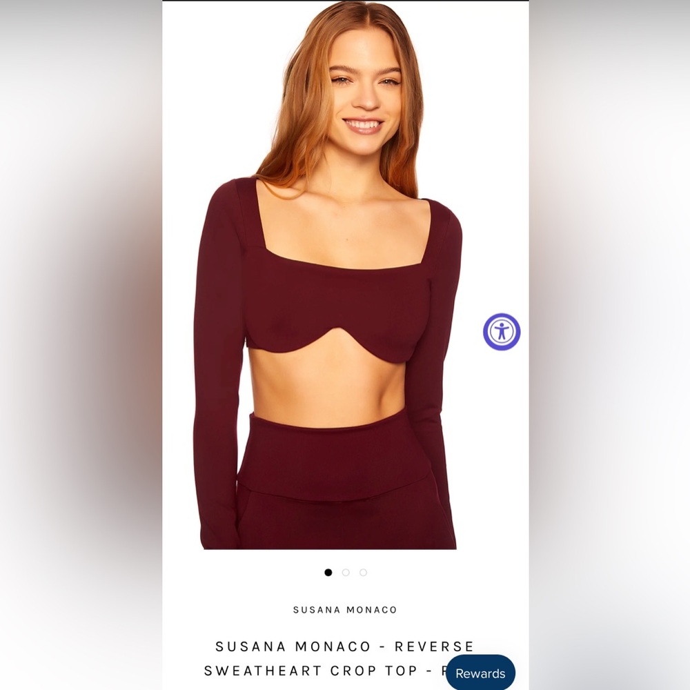 Susan Monaco Reverse Sweetheart Crop Top
